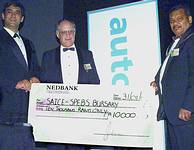 Autodesk recently presented a R10 000 grant to the SAICE Patrons&#8217; Engineering Bursary Scheme. Pictured (from left) are Craig Yeatman, managing director of WorldsView Technologies, which distributes Autodesk technology in South Africa; Rodney Nay who was involved in the establishment of the bursary scheme in 1992; and Faried Allie, president of the South African Institution of Civil Engineering